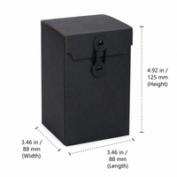 Large Kraft Paper Boxes 8.8x8.8x12.5cm, Premium Tea Packaging Boxes with Rope, Easy Assemble Flip Closure for Homemade Tea Gifts
