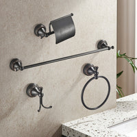 4 Pieces Lavatory Hardware Set Wall-Mounted Lavatory Accessories Set Easy to Install Toilet Paper Holder