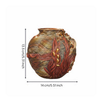Decorative Flower Pot Textured Surface Tabletop Planter 3D Design