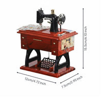 Stitching Apparatus musical box European Style Vintage Design Stitching Apparatus Ornament Realistic House Decoration for Desktop