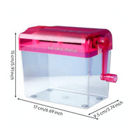Mini Manual Paper Shredder Easy to Use Hand Crank Paper Shredder Transparent Bin Office Supply