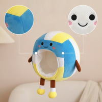 Stuffed Volleyball Hat Lightweight Soft-Textured Hat Soft Soft-Textured Mask with Printed Details for Costume Parties, Photo Booths, Stage Performances