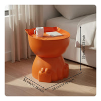 Cream Design Accents Table Space Saving Small Round Side Table Versatile Nightstand for Kids, Bedroom, Living Room, Balcony