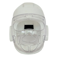 One-Piece Sparring Helmet with Face Visor Thickened Combat Sports Arts Head Protector with Visor Clear Combat Sports Arts Headgear with Face Guard Ventilated for Athletes, Coaches, Taekwondo Training, Boxing Practice