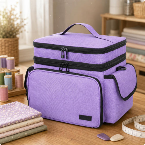 Sewing Organizer Bag Lined Interior Rectangular Sewing Craft Bag