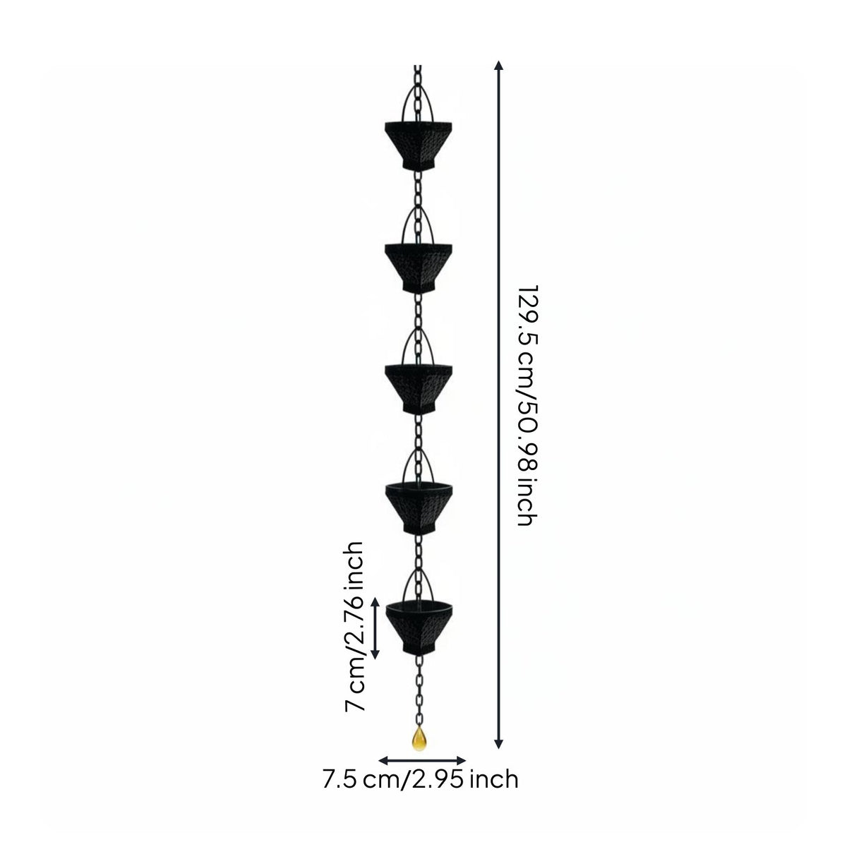 Bell Rain Chain Functional Drainage Hanging Rain Chain Easy Installation Outdoor Decor for Garden