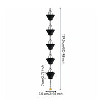 Bell Rain Chain Functional Drainage Hanging Rain Chain Easy Installation Outdoor Decor for Garden