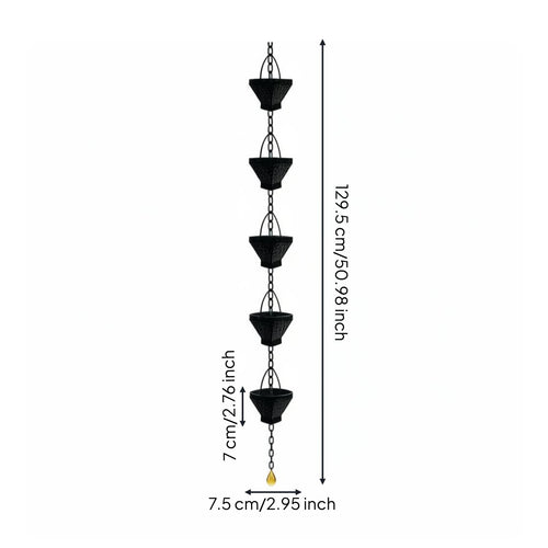 Bell Rain Chain Functional Drainage Hanging Rain Chain Easy Installation Outdoor Decor for Garden