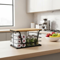 Garbage Bag Roll Holder Multi-Functional Wall Mount Fruit Basket for Bathroom