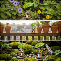 Sloth Statue with Umbrella Outdoor Sloth Garden Statue Miniature for Gardeners