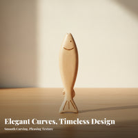 Wooden Fish Ornament Matte Natural Wood Hand Carved Wooden Ornament Nautical Fish Sculpture Lightweight Suitable for Living Room Entryway Creative Display Area