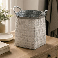 2 Pieces Decorative Iron Pot Handmade Style Rustic Metal Planter Easy to Outdoor-Compatible Decor for Balcony, Patio