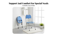 Folding Bedside Commode Portable Foldable Toilet Stool Stable Support for Travel