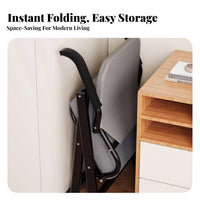 Mesh-Back Folding Armchair Easy Assembly Collapsible Seat Sturdy Frame