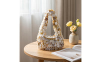 Shell Handbag Textured Beaded Handbag Compact for Evening Events, Parties