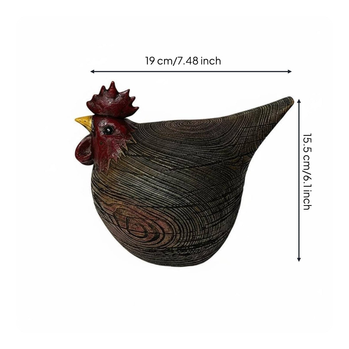 Cock Statue Realistic Design Chicken Figurine Rustic for Outdoor