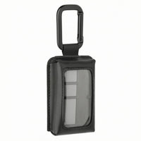 Transparent Window Garage Door Opener Pouch Carabiner Clip Garage Door Opener Holder Hook-and-Loop Closure PU Leather Pouch Stitched Edges