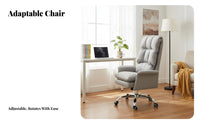 Adjustable Height High-Back Task Chair with Wheels Reclining Backrest Luxuriously Cushioned High-Back Recliner Soft Cushion Swivel Armchair Ergonomic Design for Gamers, Students, Dormitory, Study Room, Bedroom