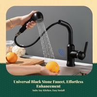 Black stone pull-down faucet