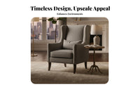 2 Pieces Upholstered Armchair with Footstool Matching Footrest Living Room Furniture Modern Elegant Design Textured Upholstery