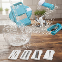 Multifunction Manual Vegetable Cutter with Bowl Interchangeable Multi Blade Mandoline Cutter Space-Saving Manual Vegetable Grater Countertop-Friendly for Home Cooks