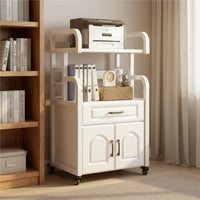 Rolling Storage Cabinet With Wheels Mobile Printer Simple Assembly Multi-Tier Printer Shelf for Study Room