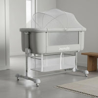 Adjustable Height Crib Wheels Bedside Sleeper Easy to Clean for Infants