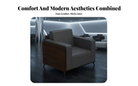 3 Piece Sofa and Table Set Nordic Design & Aesthetic Upholstered Office Sofa Contemporary Look High-Resilience Padding