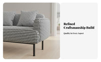timeless design Houndstooth Armchair Minimalist Design Upholstered Armchair With Armrests Accent Chair Comfortable Backrest for Interior Designers, Business Owners, Homeowners, Living Room, Nail Salon, Reception Area, perusing corner
