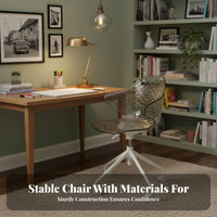 Clear Armless caster Chair Space-Saving Office Furniture spine Support for Women