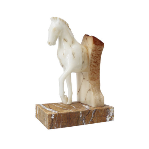 Horse Statue with Marble Base Elegant Horse Sculpture Minimalist for Entryway