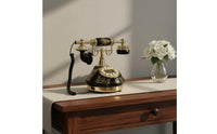 Ceramic Telephone Decorative Retro Landline Phone Redial Function for Gallery