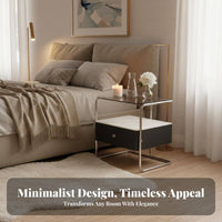 C-Shaped Drawer Unit Modernist aesthetic Nightstand InstallationNo Assembly Required for Small Spaces