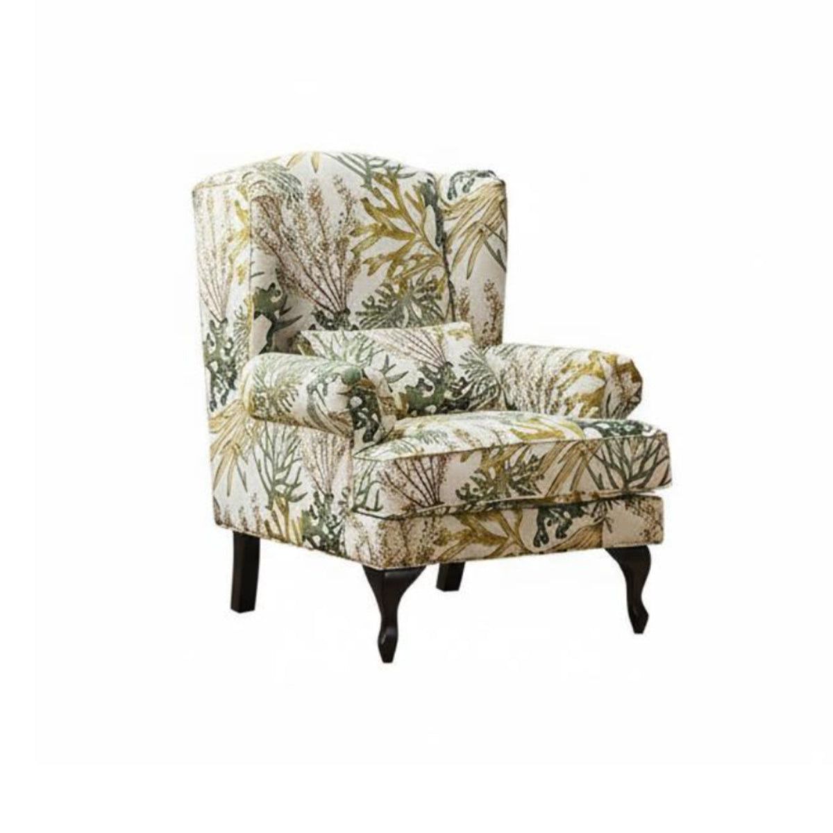 Curved Side Armchair Chair Highrear Design Upholstered Curved Side Armchair Armchair US Rural and Type Sturdy Wood Frame