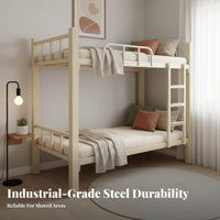 Dormitory Bed Strong Load Bearing Metal Bunk Bed Stable Structure Bedroom Furniture for Employees, Students, Dorm Room Quarters, Small Areas