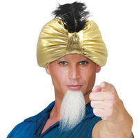 Foil Bright Indian Hat with Feathers, Arab Turban Hat, Novelty Costume Decoration