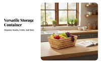 Woven container with Liner Rustic & fashion Rectangular Woven Container adaptable