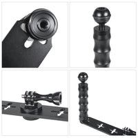 适用GoPro 13全系列/小蚁/单反等相机CNC铝合金 潜水双手持支架
