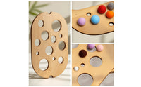 Wooden Sensory Board with Pom-Poms Child-Led-Inspired Size Matching Board with Pom-Poms Fidget Toy Sturdy Screenscreenless