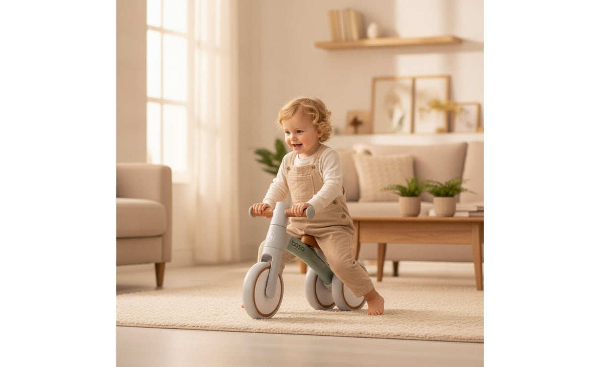 Three-Wheel Balance Bike Lightweight Young Child Walking Bike Foot-Powered Toy for Young Children, Kids, Playroom