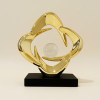 Abstract Resin Sculpture Glossy Finish Modern Abstract Desk Sculpture Compact Size Loop Decor Statue for Entryway
