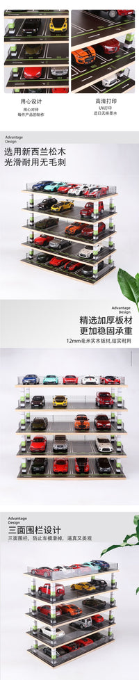1:24 Scale Model Car Parking Garage Display Rack Storage Shelf