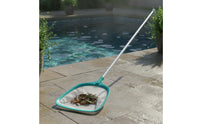 Lightweight Pool Net with Pole Fine Nylon Mesh Pool Debris Net Easy to Clean Heavy-Duty Frame