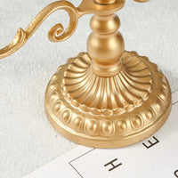 European Vintage Threaded Rod Multi-Arm Candle Holder Gold Iron Tall Candle Stand for Wedding Table Centerpiece