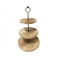3 Tier Cupcake Stand Wooden Tiered Serving Tray Sturdy for Kitchen Counter