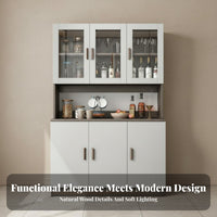 Coffee Bar Cabinet Multi-Functional Coffee Beverage Bar Stable Structure Kitchen Buffet Cabinet for Restaurant Owners, Homeowners, Dining Room