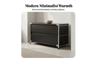 Modernist Design Media Console Versatile Use Wood and Steel TV Cabinet Sturdy Construction TV Stand with Storage for Apartment Dwellers, Adults