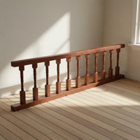 Wooden Dollhouse Railing Brown Finish Miniature Stair Handrail Handmade Look