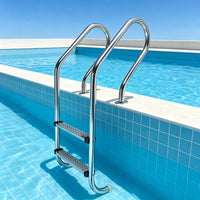Stainless Steel Pool Ladder Floor-Mounted Pool Ladder with Anti-Slip Steps Heavy Duty
