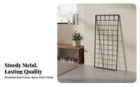 No-Drill Installation Iron Art Partition Panel Modern Design Hollow Grid Room Divider Long-Lasting Complimentary Standing Room Divider Multi-Functional for Apartment Dwellers, Away Ice Workers, Business Owners, Bedroom, Entrance Hall, Hotel, Restaurant